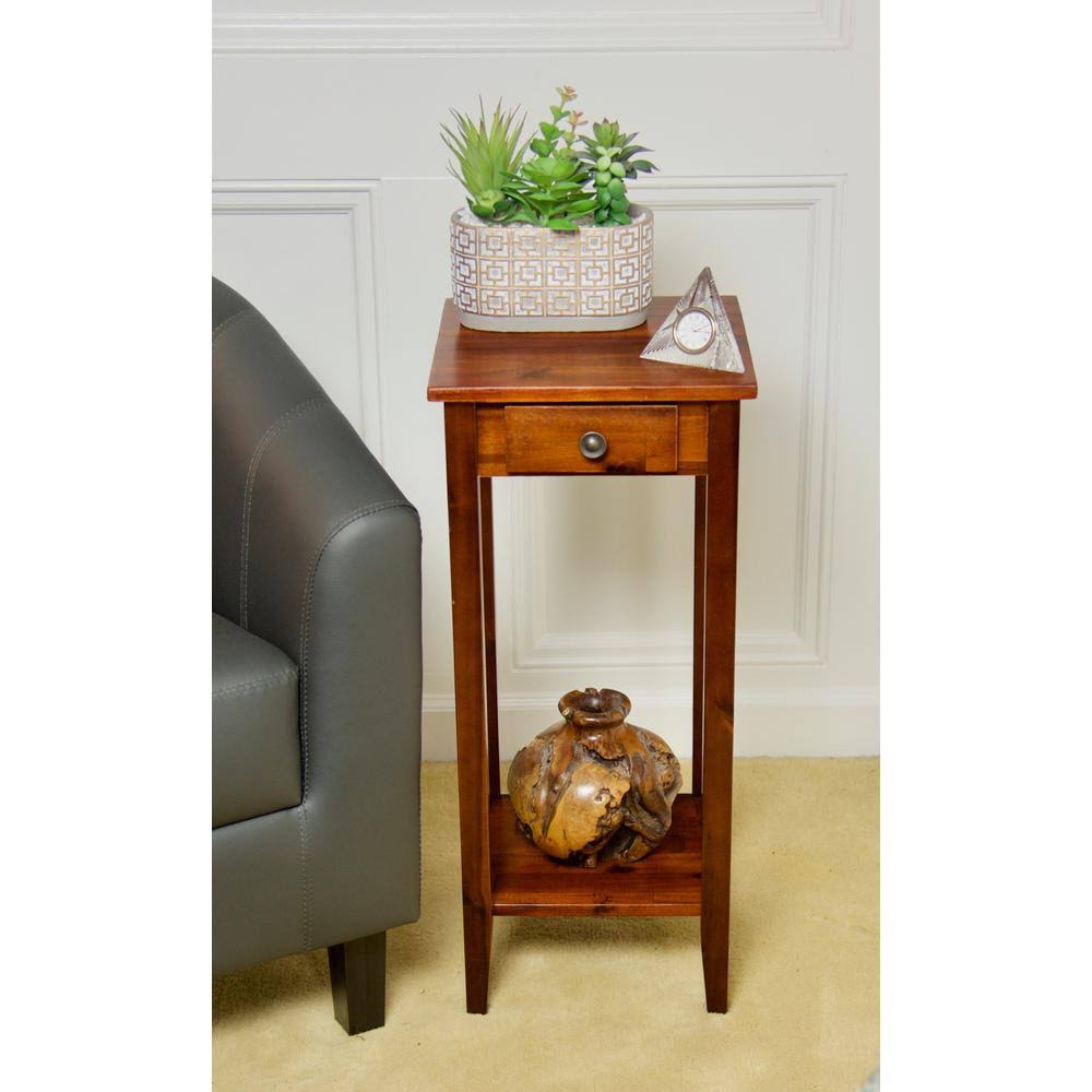 Solid Acacia Plant Stand with Drawer M1802