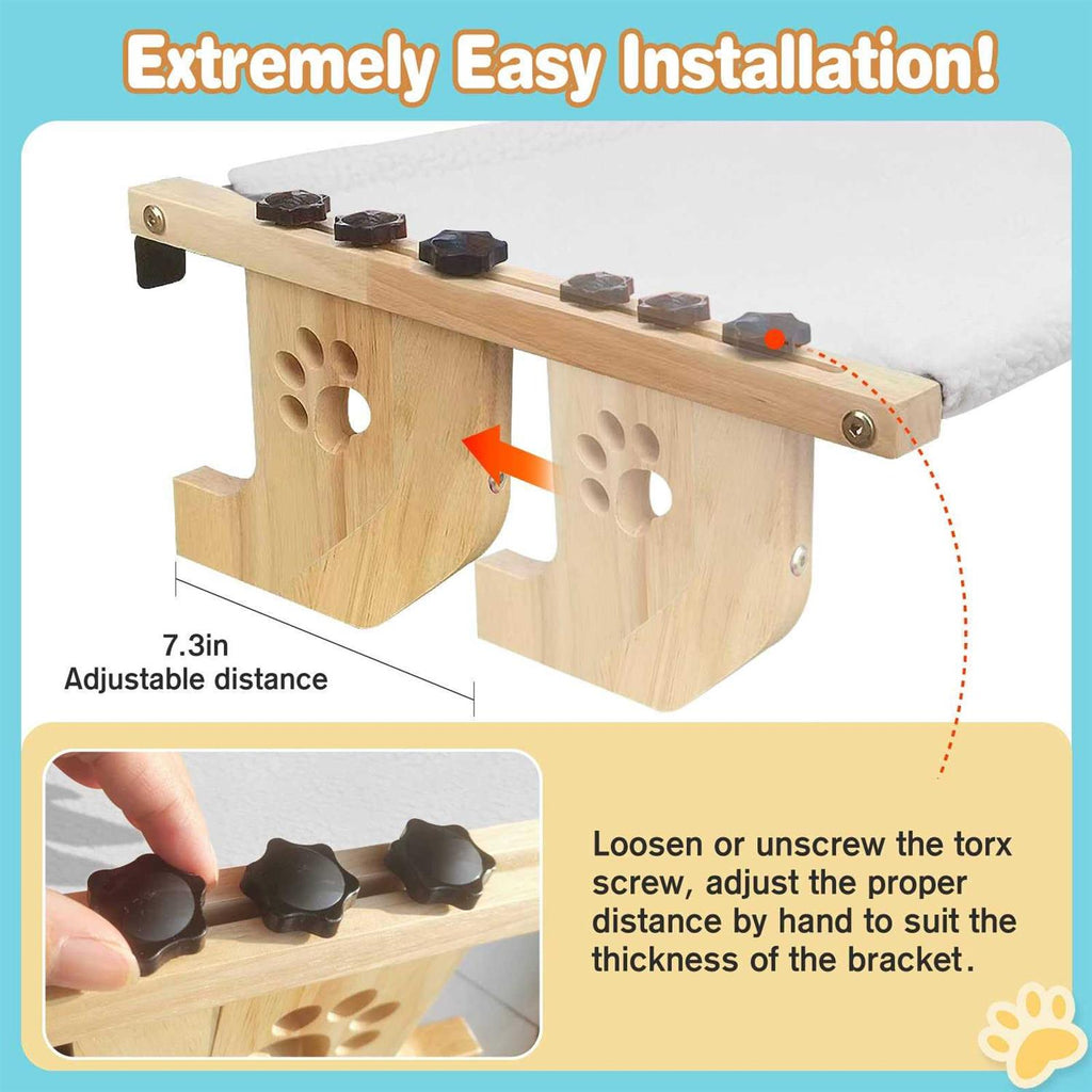 Cat Window Perch with Wood and Metal Frame S21786