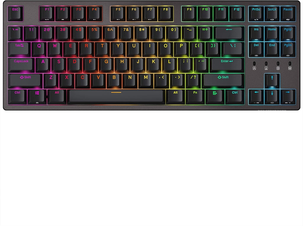 White 87 Keys Mechanical Gaming Keyboard V412