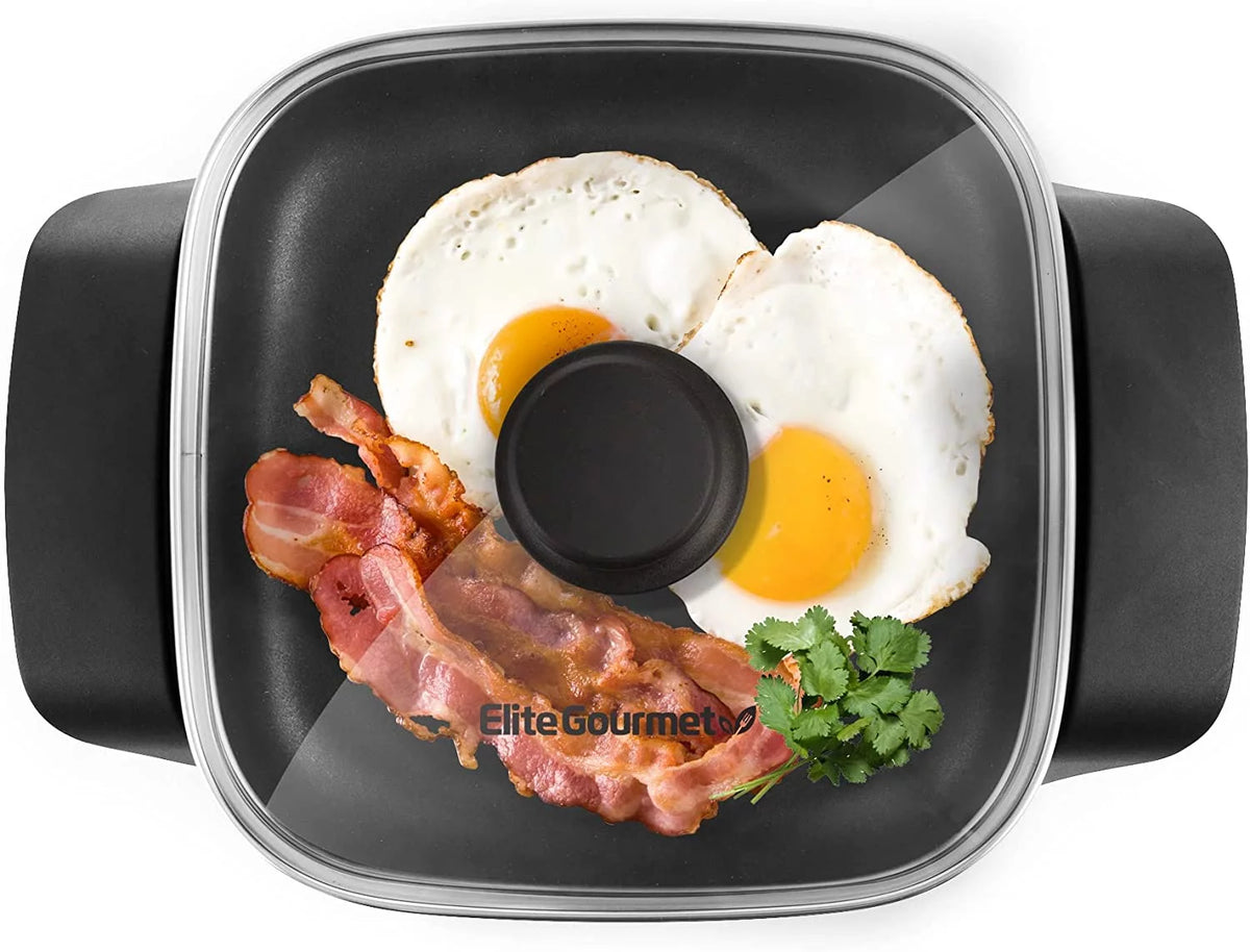 8" x 8" Non-stick Electric Skillet with Tempered Glass Lid M9178