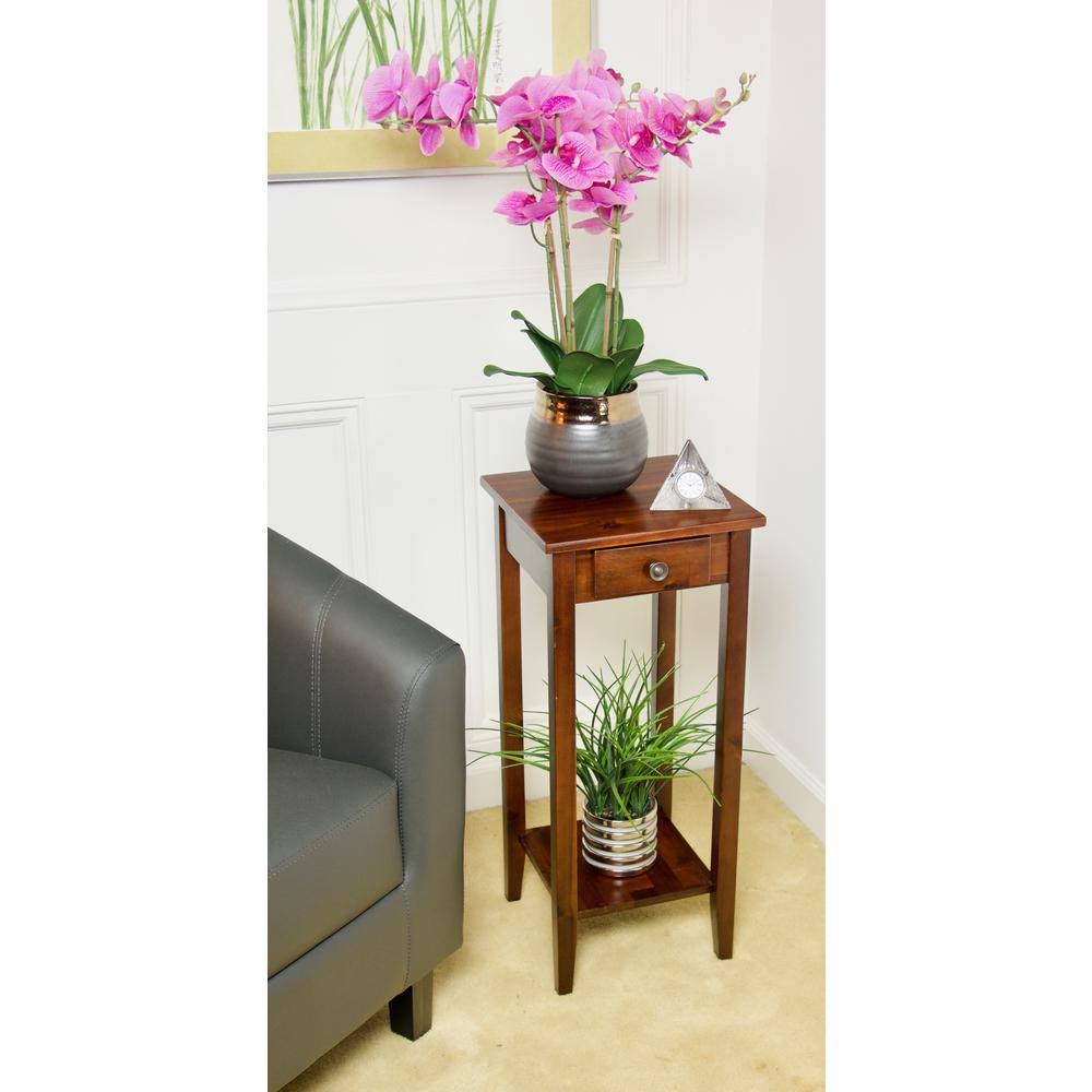 Solid Acacia Plant Stand with Drawer M1802
