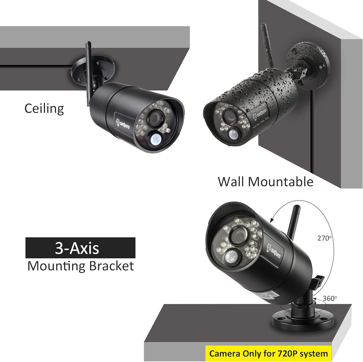 Black Weatherproof IP66 Bullet Camera B5906