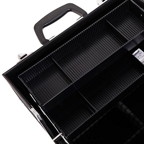 14inch Black Aluminum Cosmetic Case with 6 Trays Z712