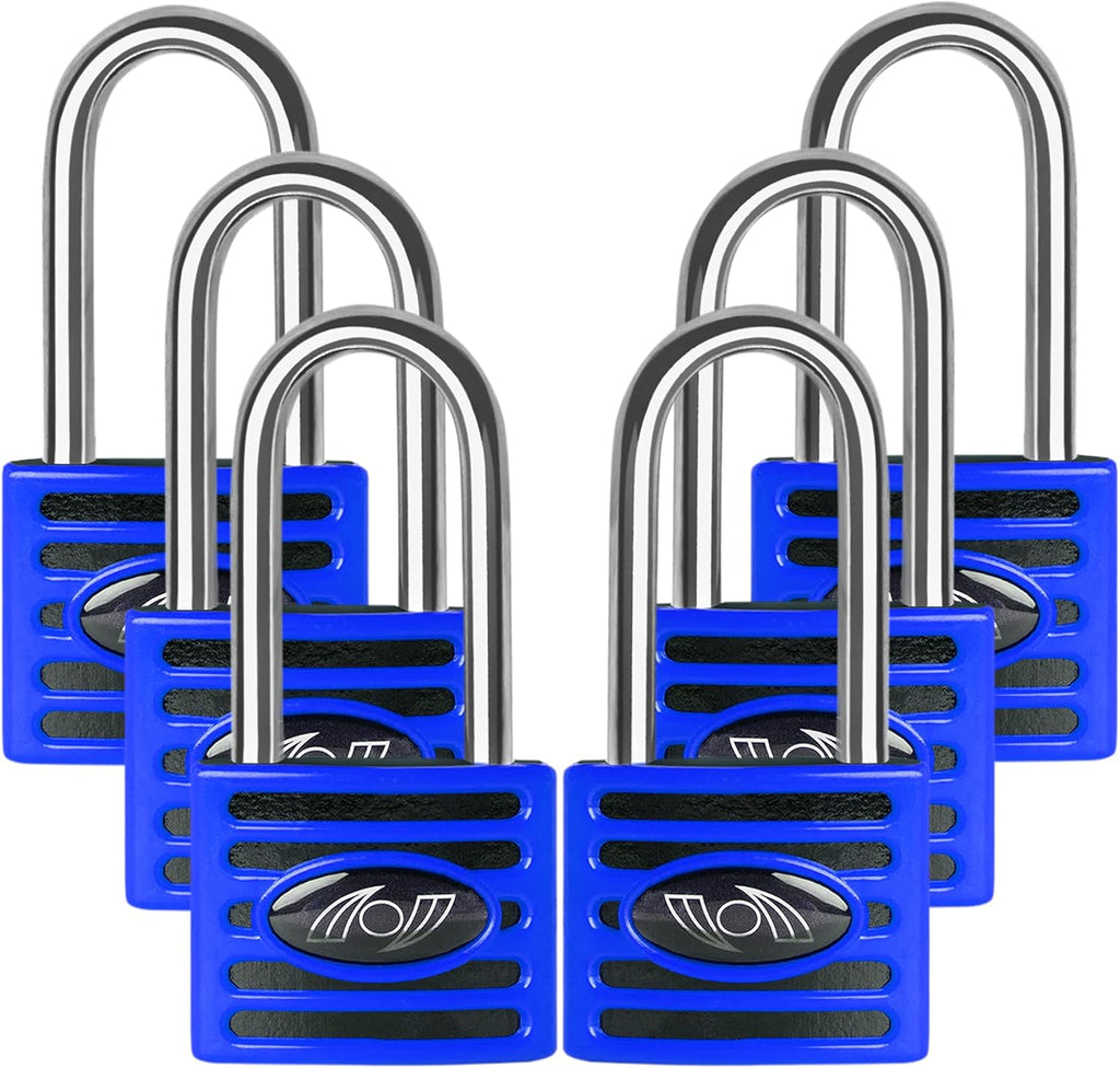 2.5 Inch Long Shackle Keyed Alike Padlocks 6 Pack Red S22280