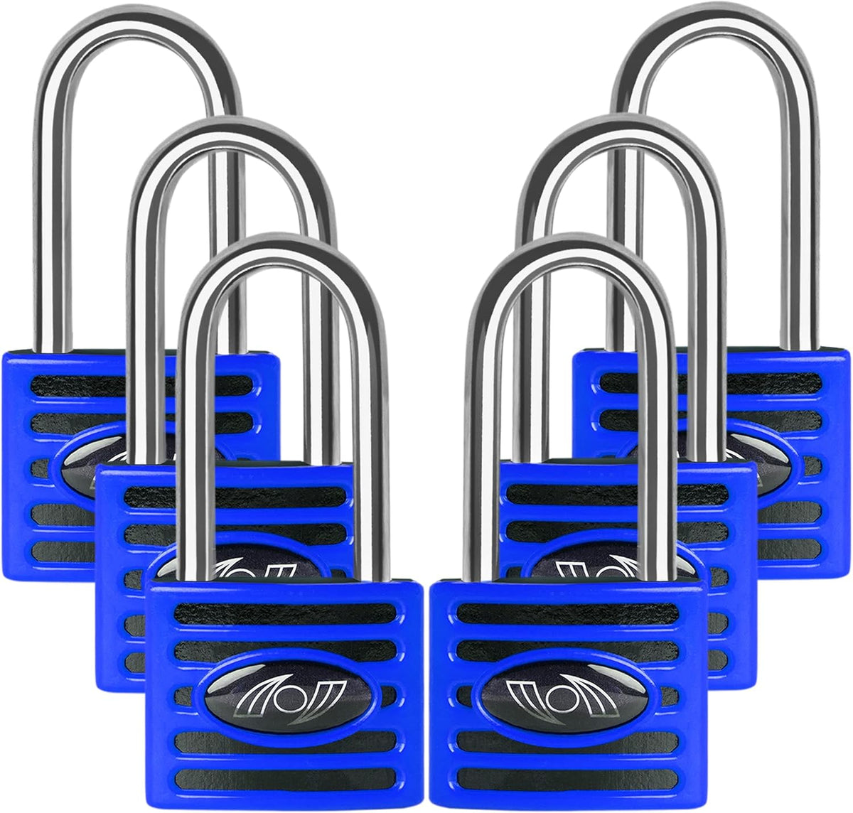 2.5 Inch Long Shackle Keyed Alike Padlocks 6 Pack Red S22280