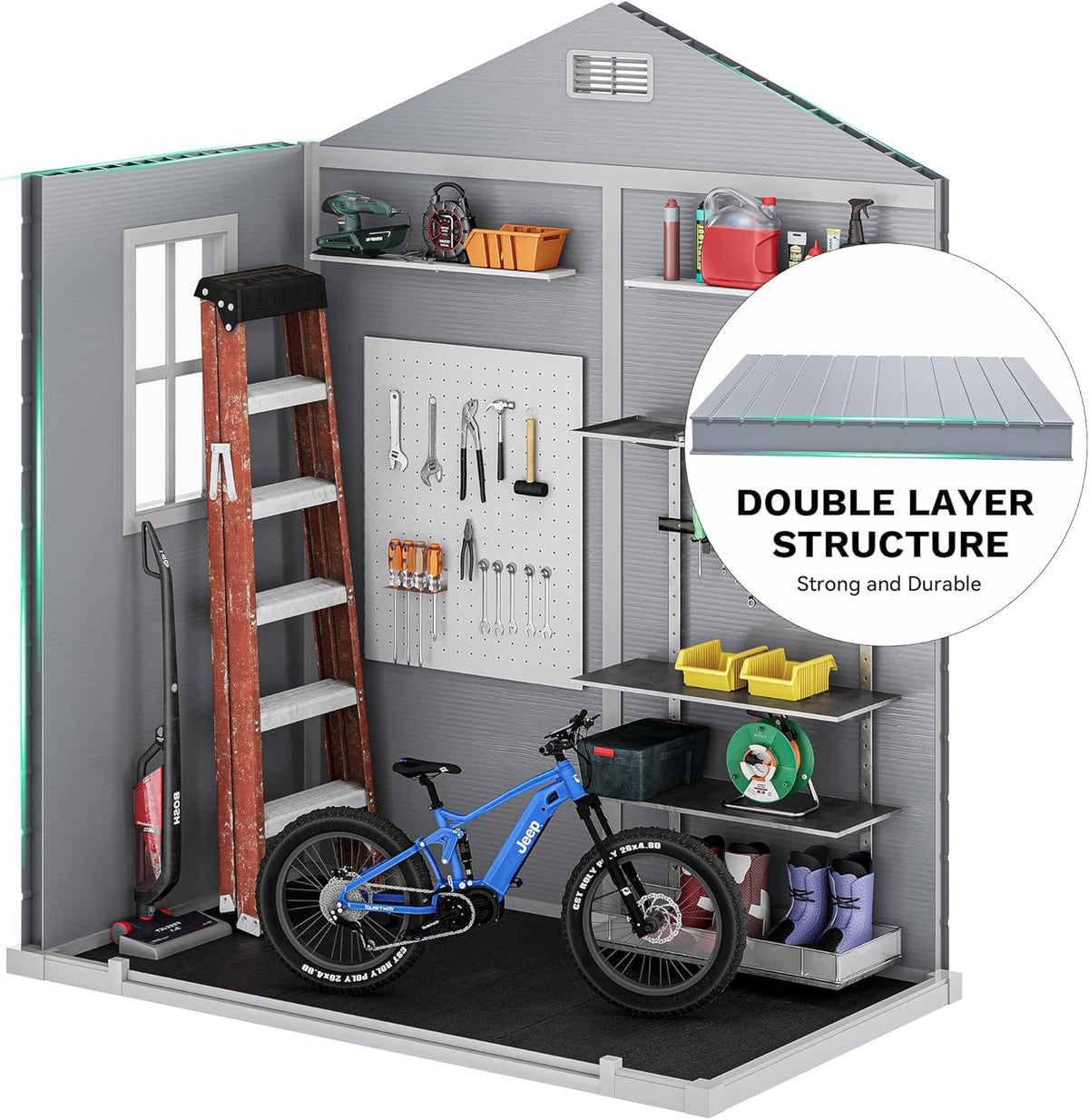 6.2x3.4 FT Resin Storage Shed with Lockable Door H396996