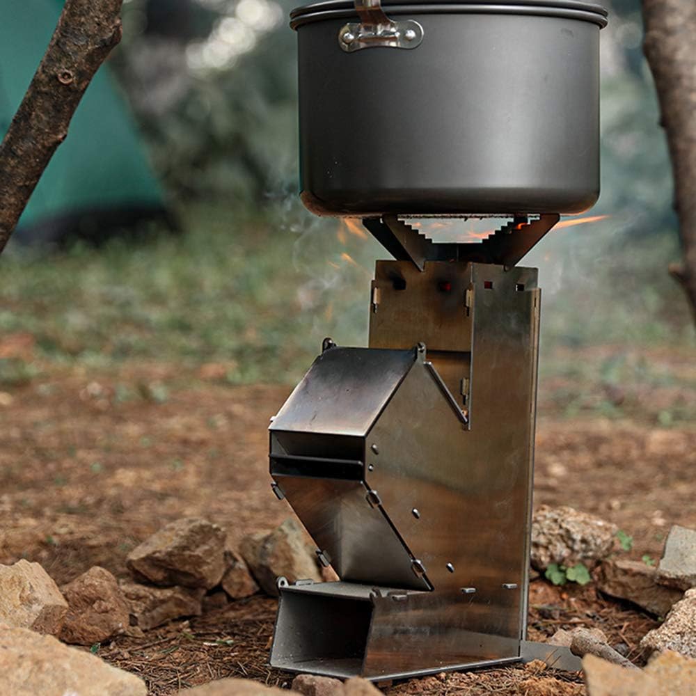 Collapsible Stainless Steel Wood Burning Camping Stove D449524