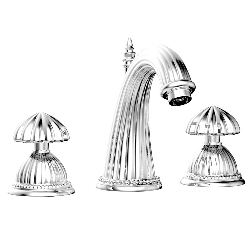 7 5/8x22 Double Round Handle Widespread Bathroom Sink Faucet P7516