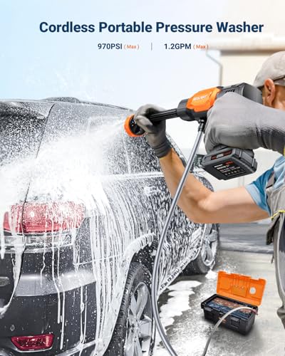 Cordless Pressure Washer with Rechargeable 3.0Ah Batteries W991