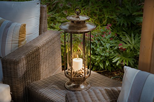 Large Decorative Hurricane Lantern Glass Candle Holder Cast Iron F445