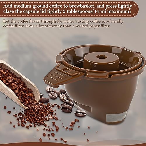 Single Serve Ground Coffee Brew Basket Replacement Parts Reusable Coffee Filter Brown (1 Pack) K65028