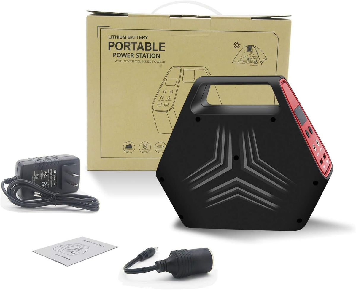 146Wh 42000mAh Portable Power Station with Dual 110v AC Outlet, 2 DC Ports, QC 3.0 USB Ports J91329