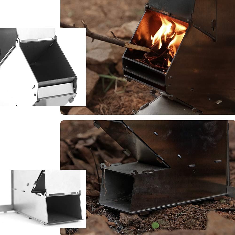 Collapsible Stainless Steel Wood Burning Camping Stove D449524