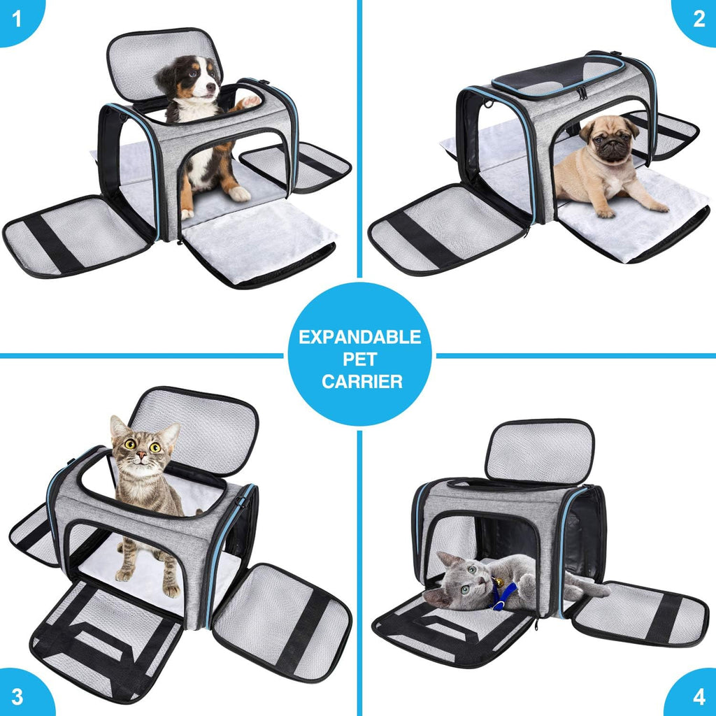 Large Soft-Sided Collapsible Pet Travel Carrier with 5 Doors G657