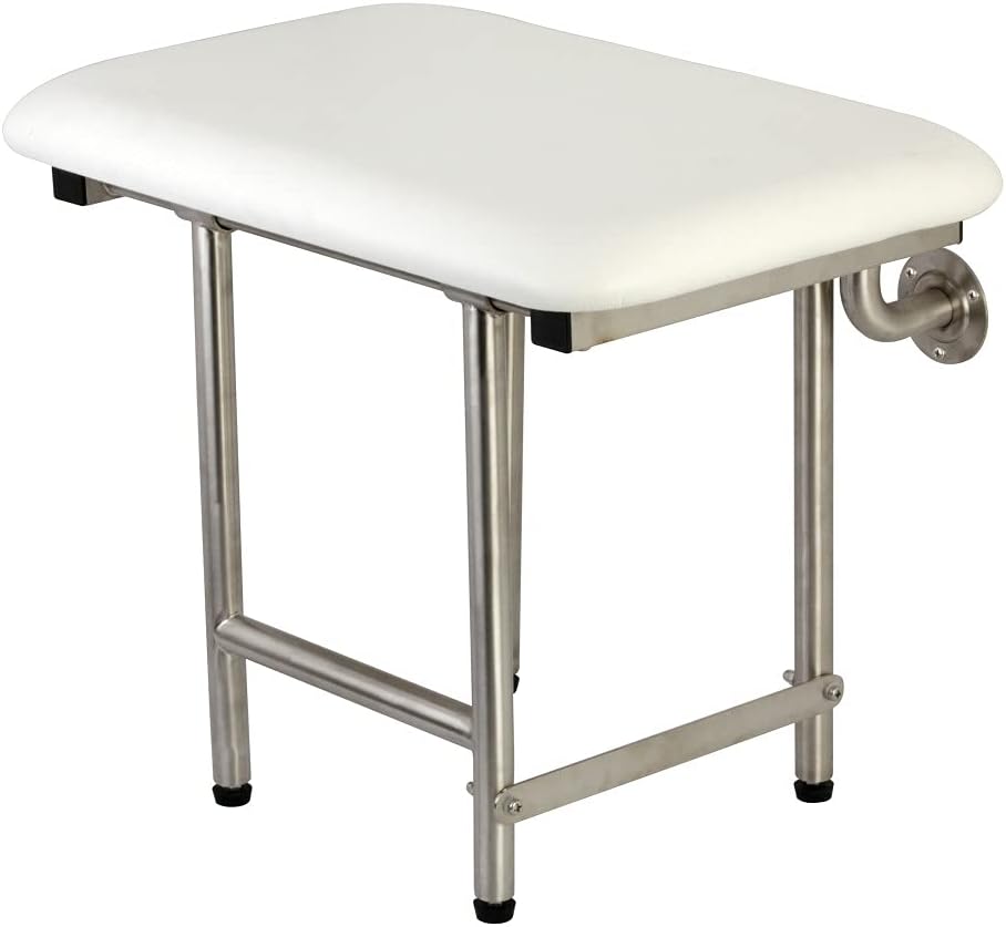 Brushed Stainless Steel Wall Mount Folded Shower Seat L240363