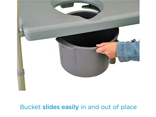 Grey Heavy Duty Bariatric Commode Chair with Drop-Arm R31585