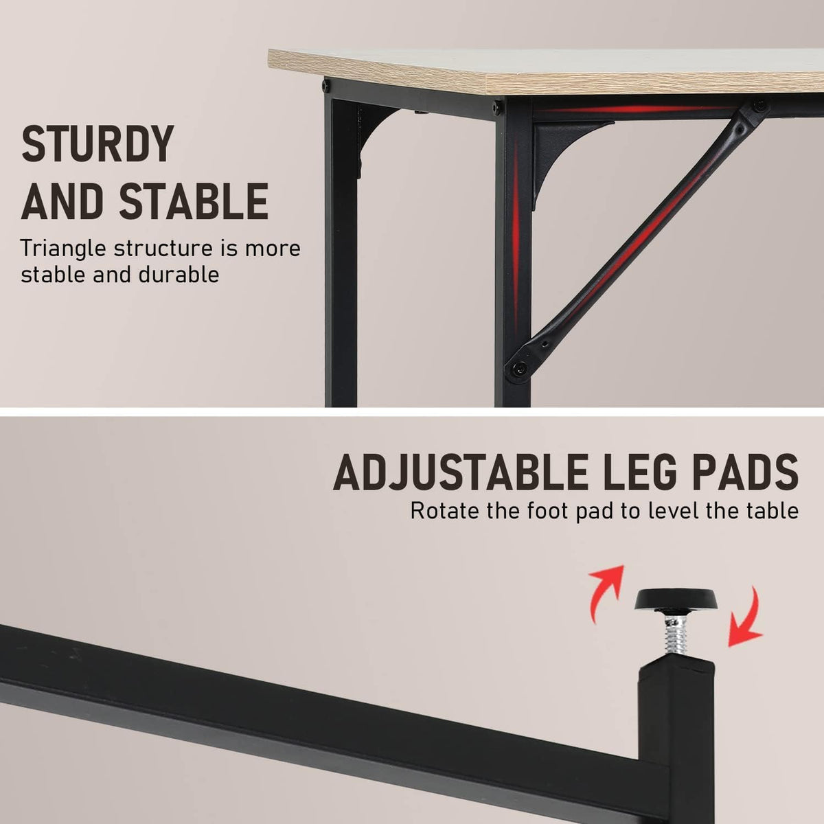 Black Wood and Metal Computer Desk Q89084