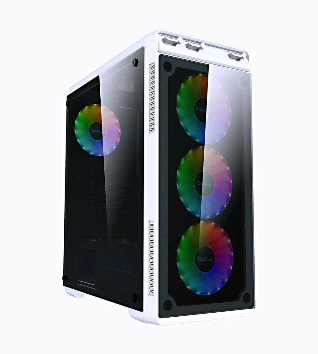 Black Mid Tower Gaming Case with 4 RGB Fans D5486
