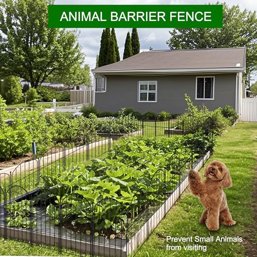 Arched Rustproof Metal Garden Fence Border, 10 Panels, 24 in(H) x 10 ft(L) T4650