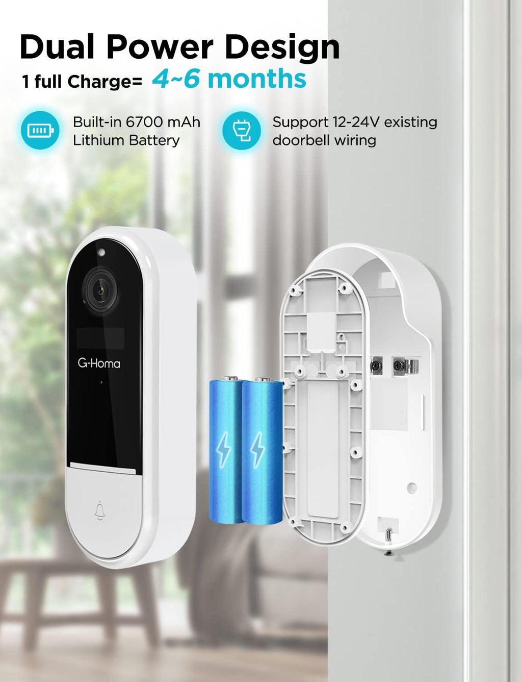 Wireless Wi-Fi Video Doorbell Camera with Motion Detector Z44806