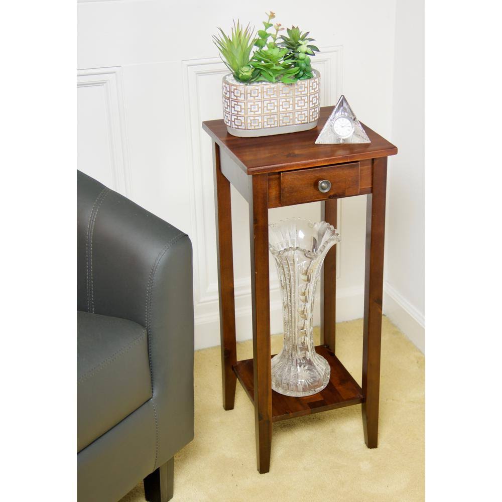 Solid Acacia Plant Stand with Drawer M1802