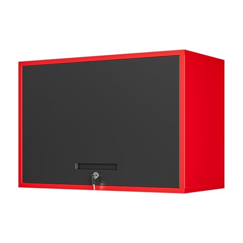 Black Metal Wall Mounted Storage Cabinet with Doors and Shelves Q487