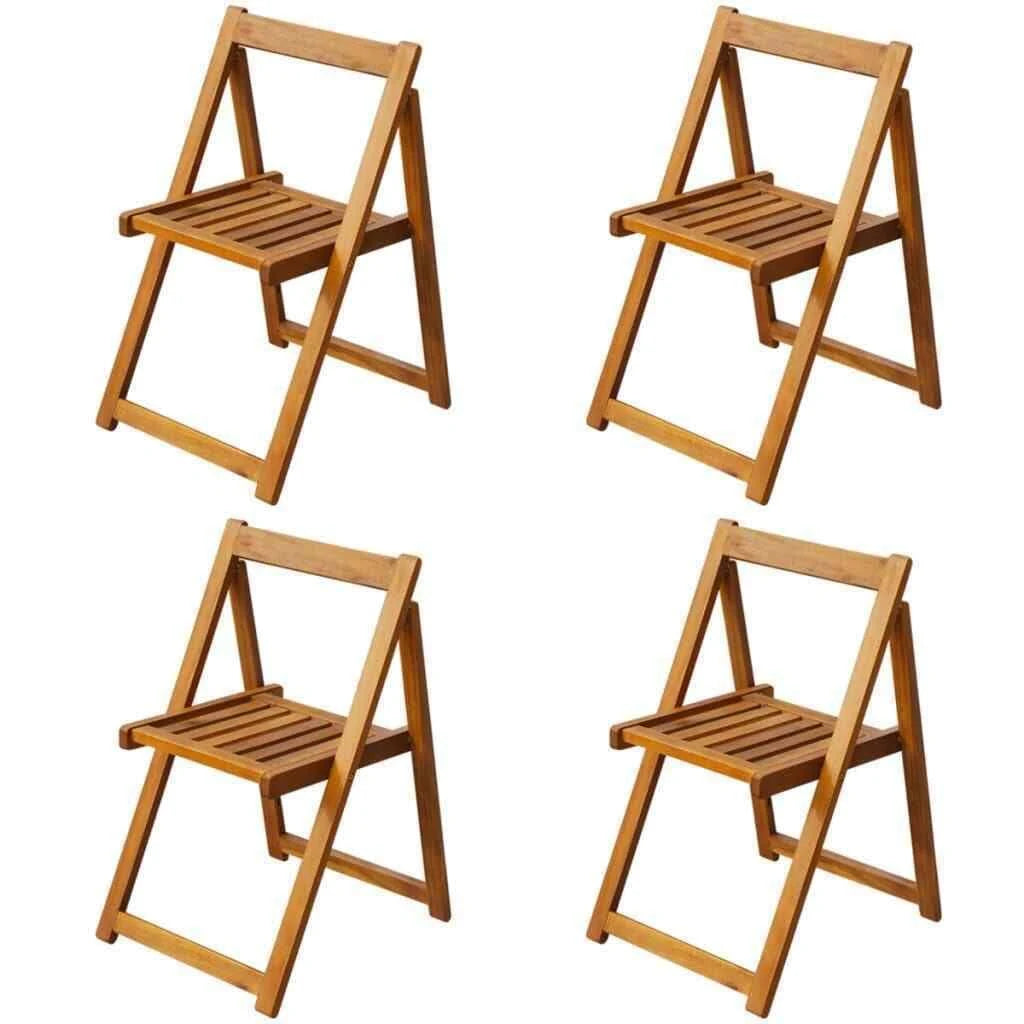 5 Piece Folding Outdoor Dining Set Solid Acacia Wood I877