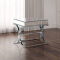 Chrome Metal Square End Table Z567