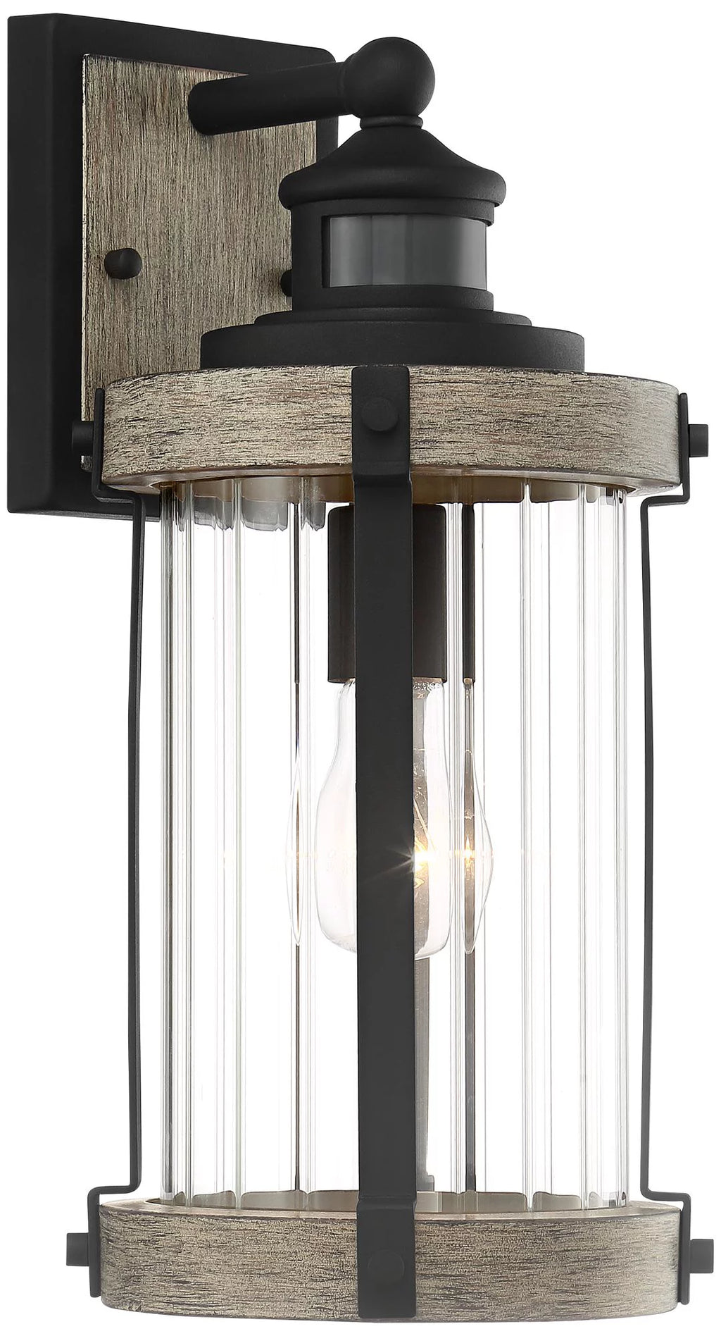Set of 2 Gray Black Motion Sensor Dusk to Dawn Outdoor Wall Light W16274