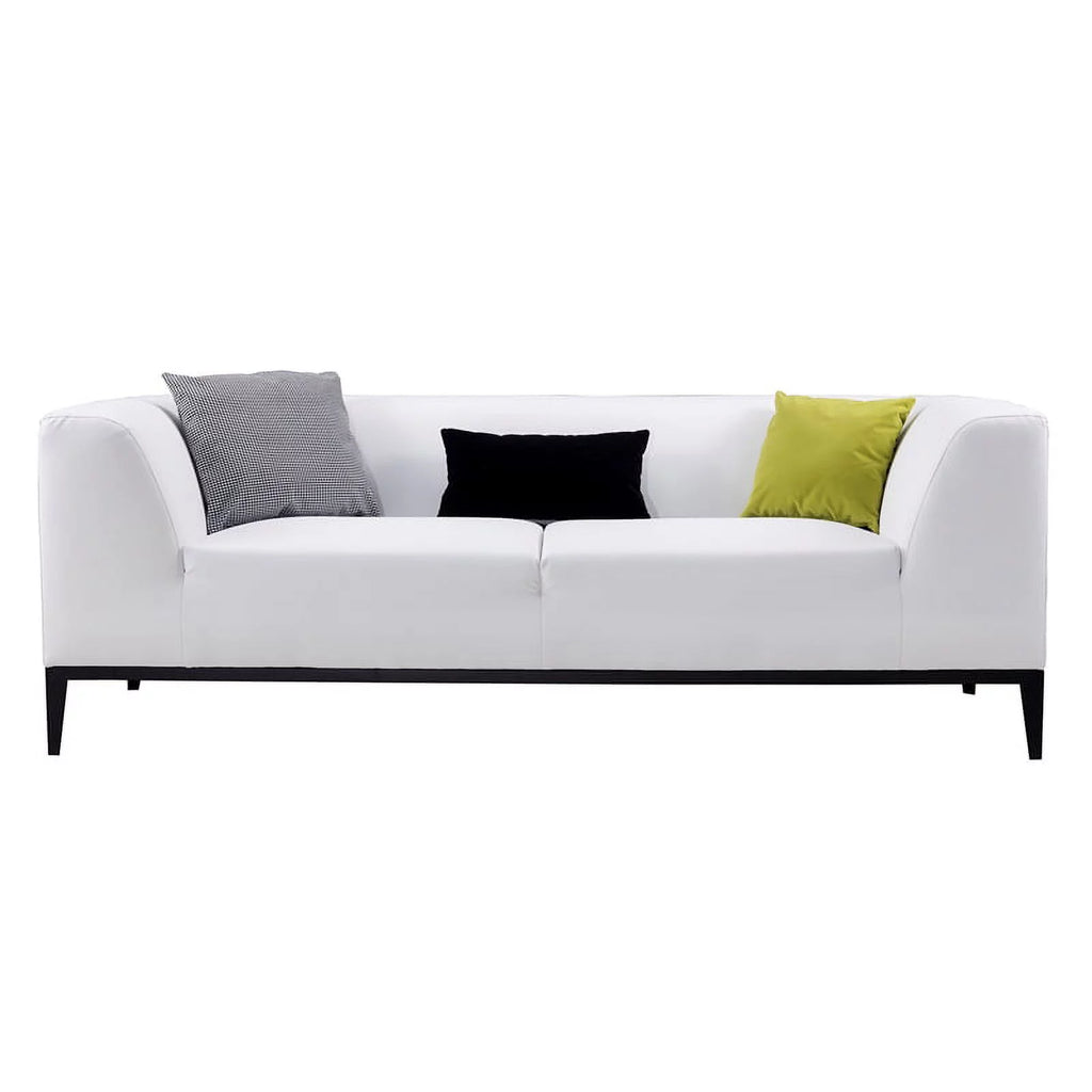 White Faux Leather Sofa G8013