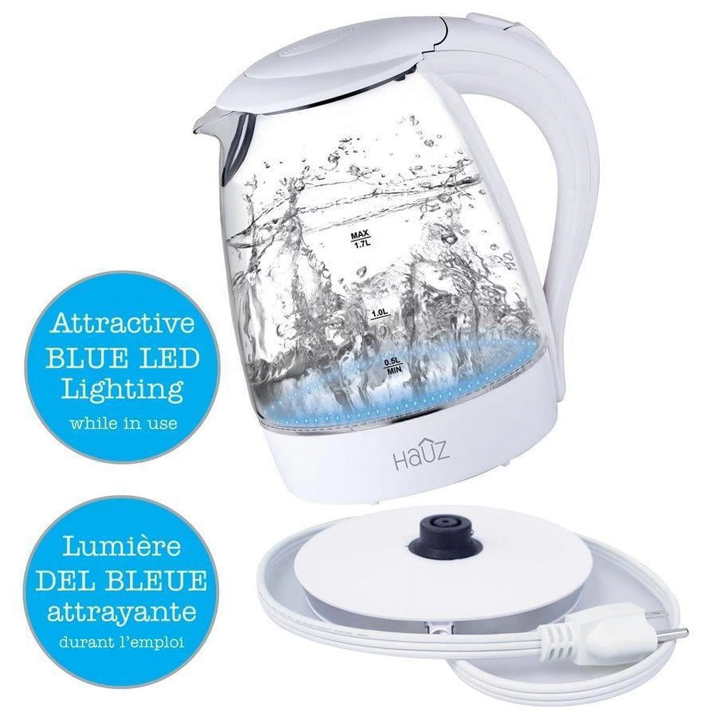 Blue LED Illuminated Glass Kettle 7 Cups 1.7 Liters B89452