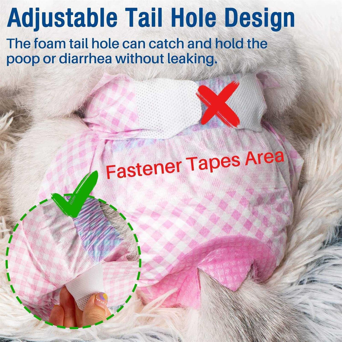Soft Disposable Cat Diapers with Adjustable Foam Tail Hole L88092