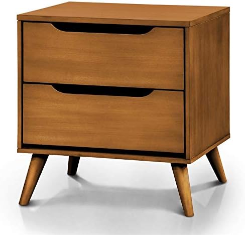 Oak 2-Drawer Wood Nightstand Y25064