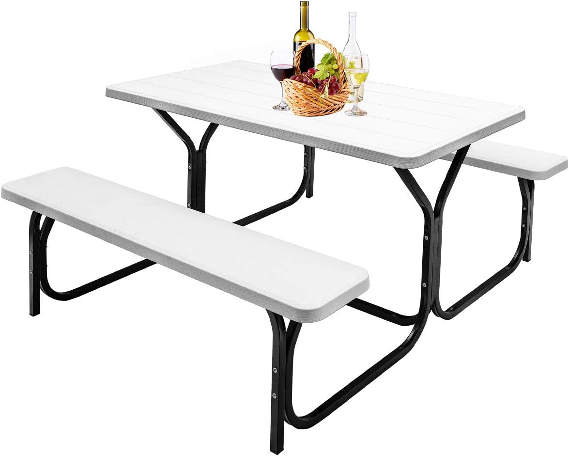 Black Picnic Table Bench Set F391