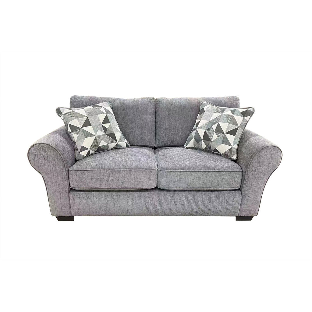 Modern Chenille Fabric Reversible Loveseat in Gray P935