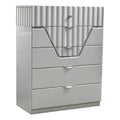 Gray 5-Drawer Wood Chest V8520
