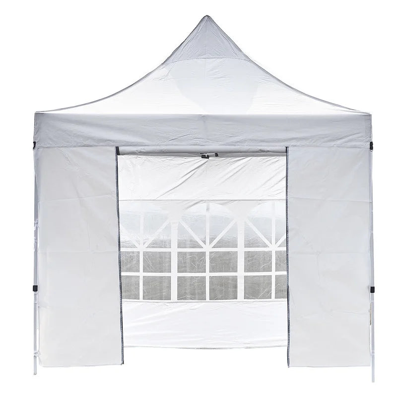 White 10x10ft Pop Up Gazebo with 4 Sidewalls 1 Door & 3 Windows I213546