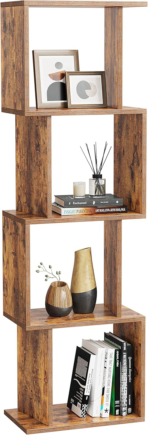 Rustic Brown 4 Tier Open Bookcase O7265