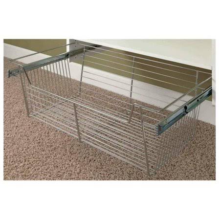 Chrome Closet Organizer Basket, 24 inch x 11 inch S816
