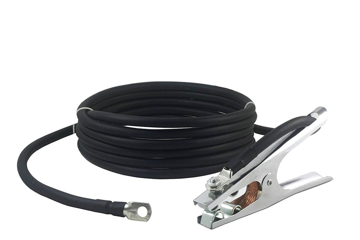 300 Amp Welding Ground Clamp Lead Assembly, #1 AWG Cable (100 Feet) E714