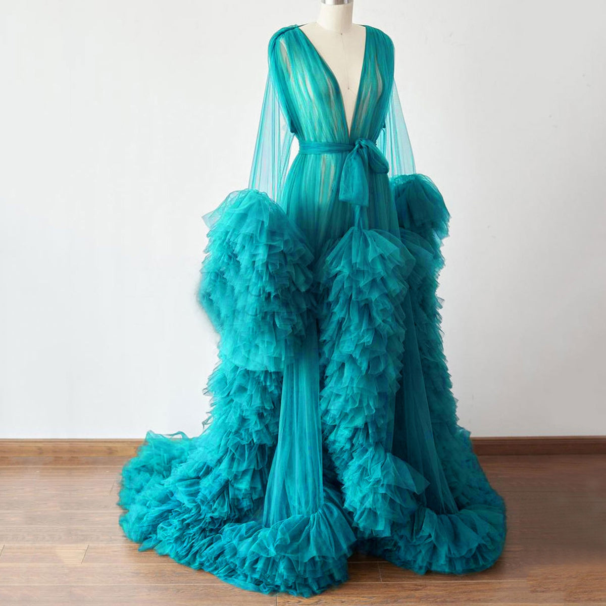 Sheer Long Tulle Robe for Maternity Photoshoot N732693