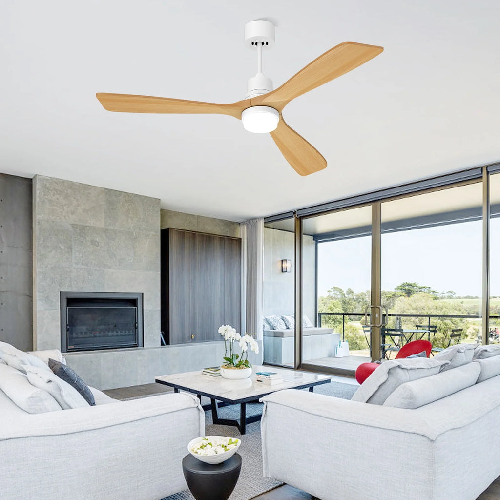 52'' White Ceiling Fan with Light and Remote Control Z6197