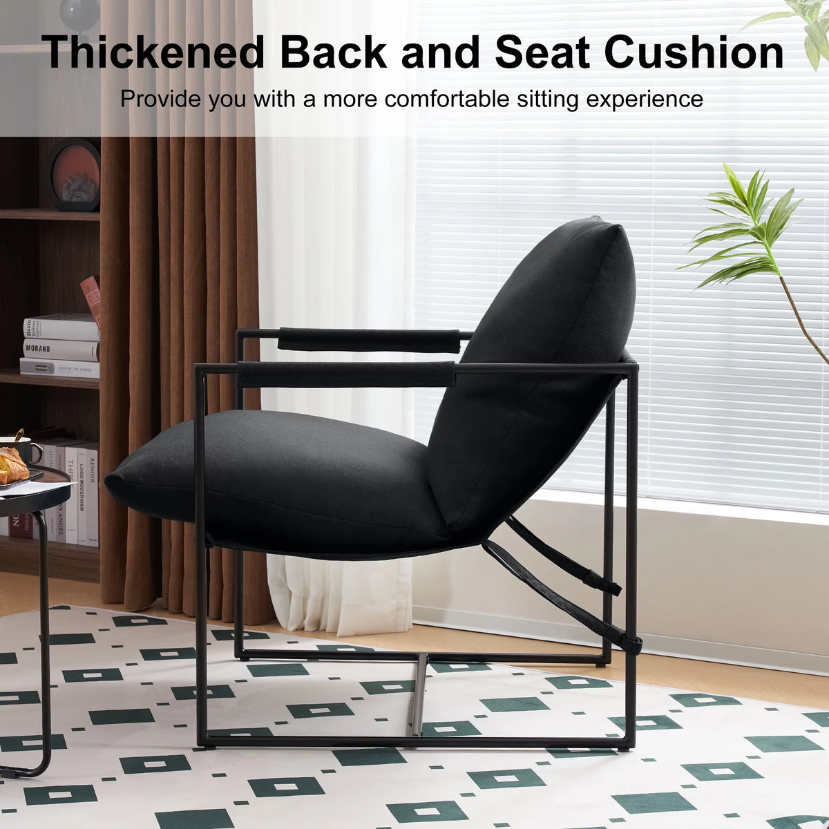 Black Sling Accent Chair Set of 2 Q384281