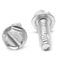 Coarse Thread Thread Cutting Screw Slotted Hex Washer Head Type F Low Carbon Steel Zinc Plated B86154