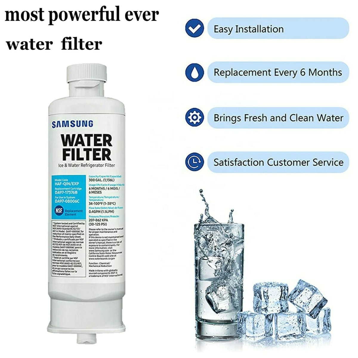 Refrigerator Water Filter Replacement Pack of 2 H98446