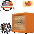 Orange Crush Mini Guitar Combo Amplifier Bundle with Power Supply, Instrument Cable, 24 Picks, and Polishing Cloth W5368