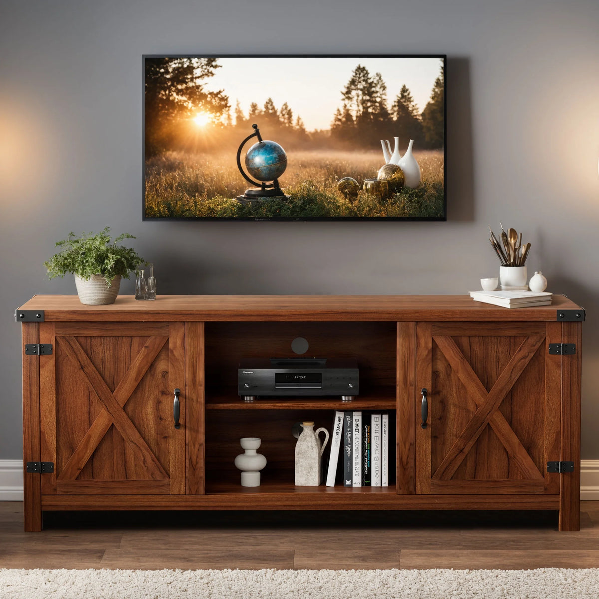 58 Modern Farmhouse Two-Door TV Stand E94770