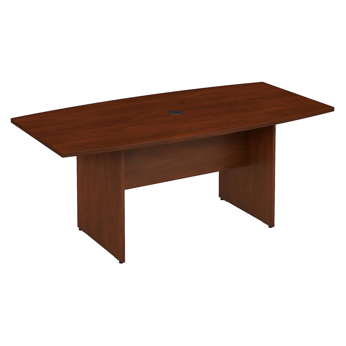 72W X 36D Boat Shaped Conference Table With Wood Base X5058