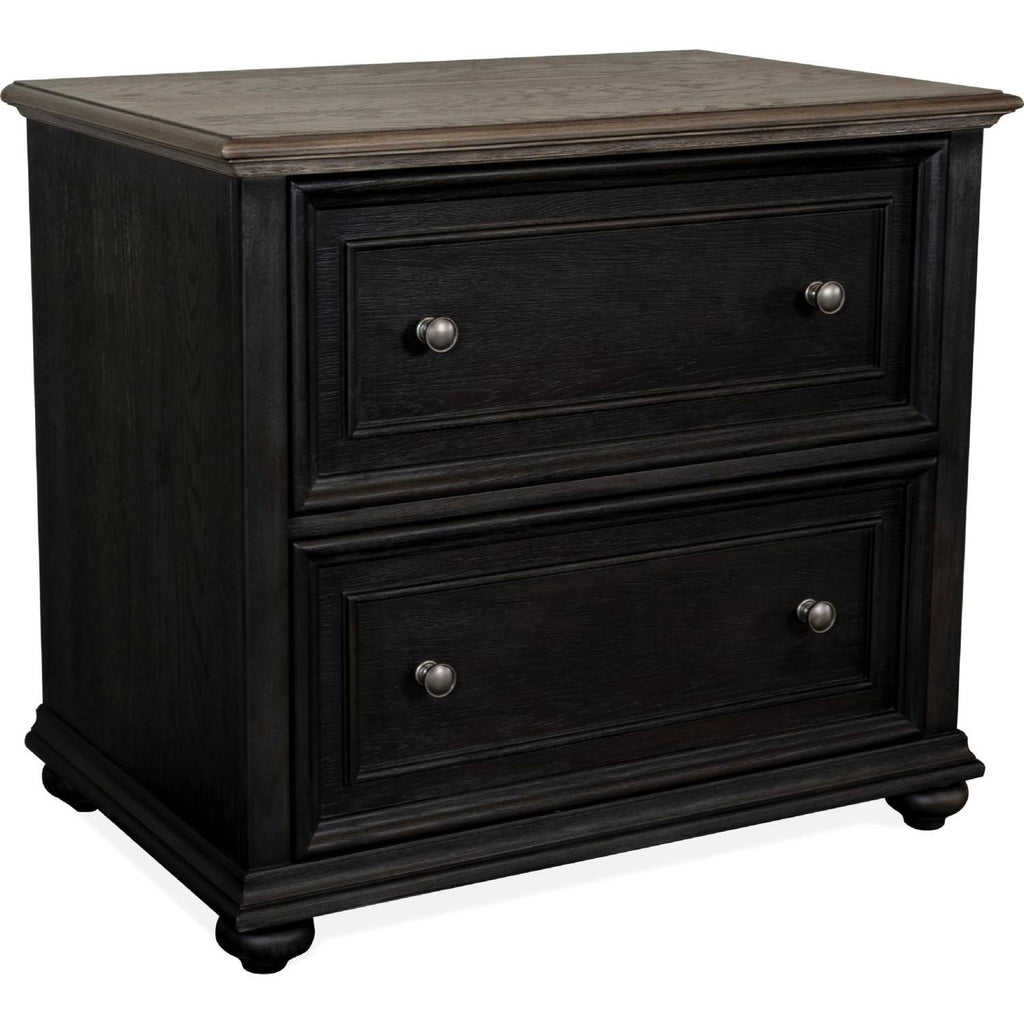 Black Antique Oak Lateral File Cabinet O7966