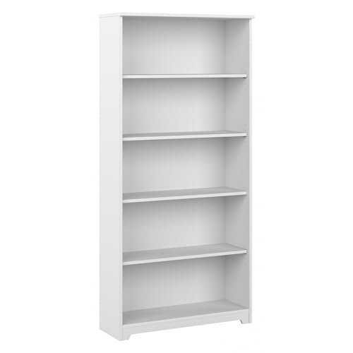 Tall 5 Shelf White Bookcase K79629
